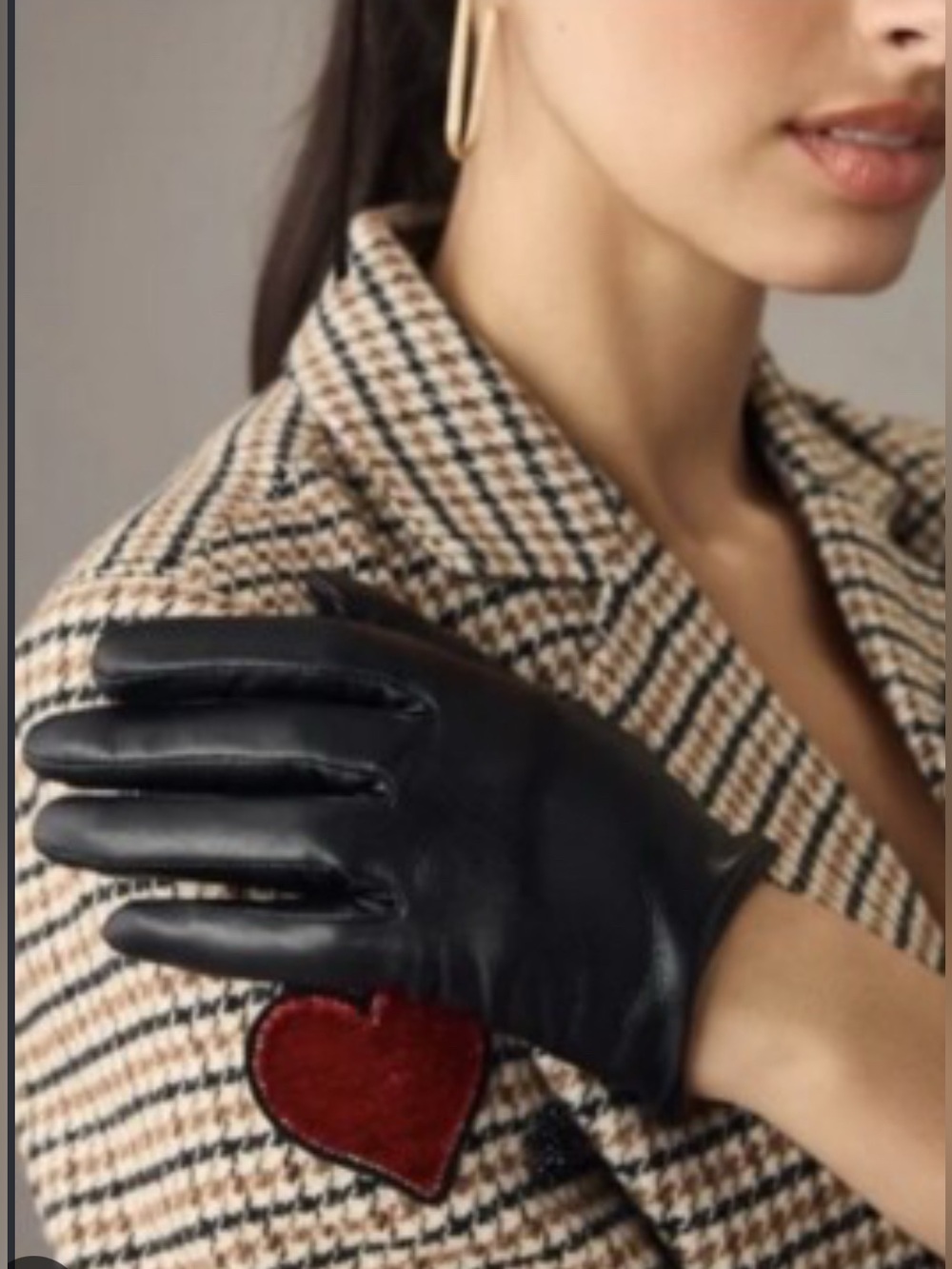 NWT Anthropologie Black Driving Leather Look Gloves